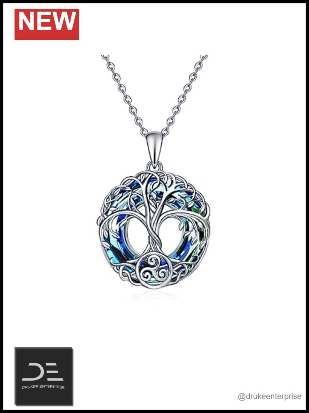 Sterling Silver Tree of Life Pendant Necklace Celtic Knot 925 Jewelry